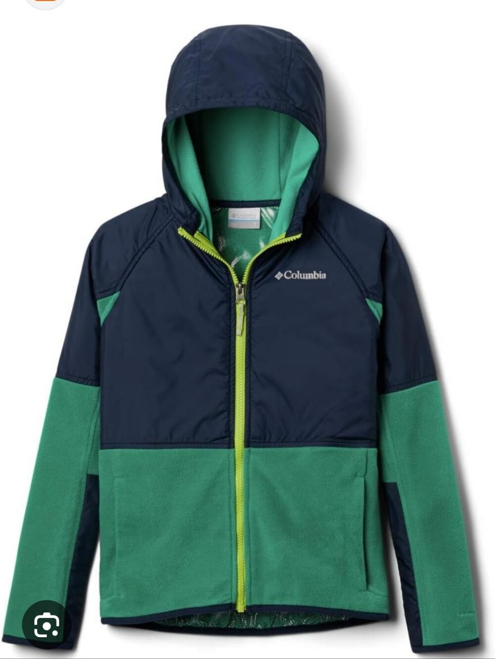 Columbia Boys Omni Heat Fleece Colorblock Hooded Zip Up Jackets Size 10/12